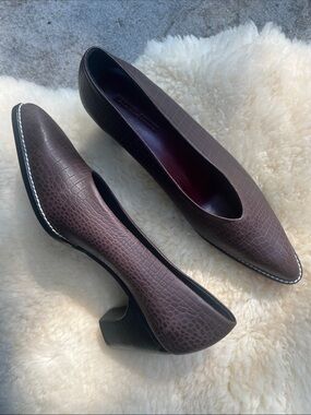 NWOT Rachel Comey Curie Heel in Brown Crocodile